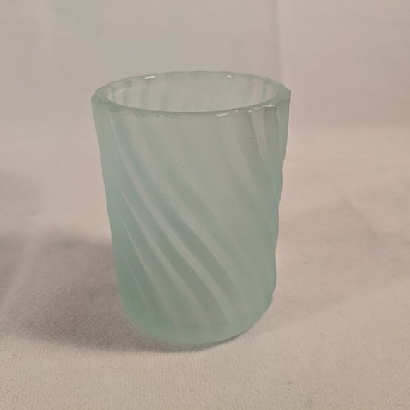 Andre Richard 1984 Green Satin Swirl Glass Cup plate & saucer Bedside Tumble Up - Picture 6 of 13